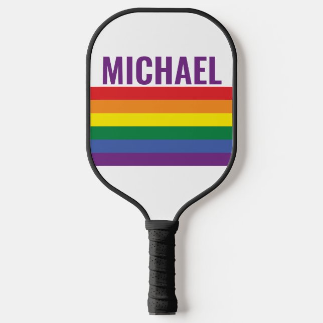 Raquette De Pickleball Drapeau arc-en-ciel LGBTQ (Recto)