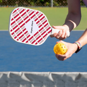Raquette De Pickleball Drapeau autrichien en mosaïque noir personnalisati