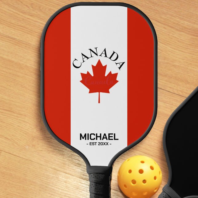 Raquette De Pickleball Drapeau canadien rouge et blanc du Canada (Canada Canadian flag pickleball paddle)
