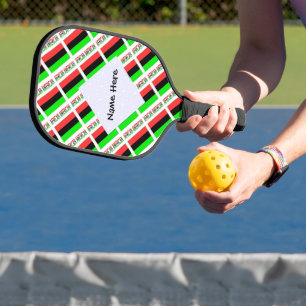 Raquette De Pickleball Drapeau de la diaspora afro-américaine en mosaïque