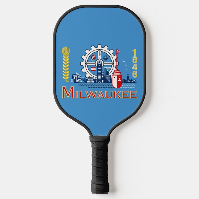 Raquette De Pickleball Drapeau de Milwaukee, Wisconsin (Recto)