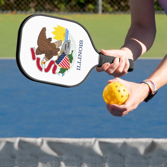 Raquette De Pickleball Drapeau d'État de l'Illinois, États-Unis (Insitu)