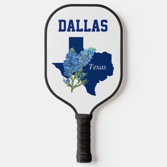 Raquette De Pickleball Drapeau floral texan Austin Dallas Bluebonnets (Recto)