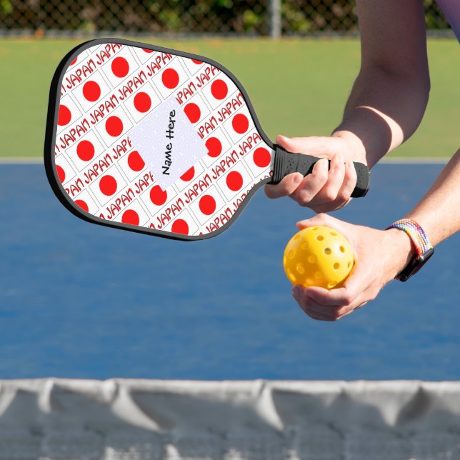 Raquette De Pickleball Drapeau japonais avec votre nom (Insitu)