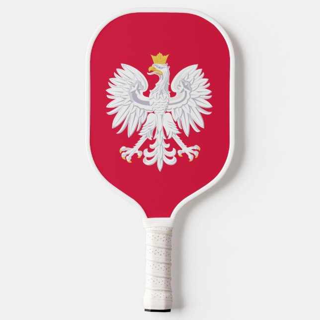 Raquette De Pickleball Drapeau polonais | Armoiries avec initiales (Verso)