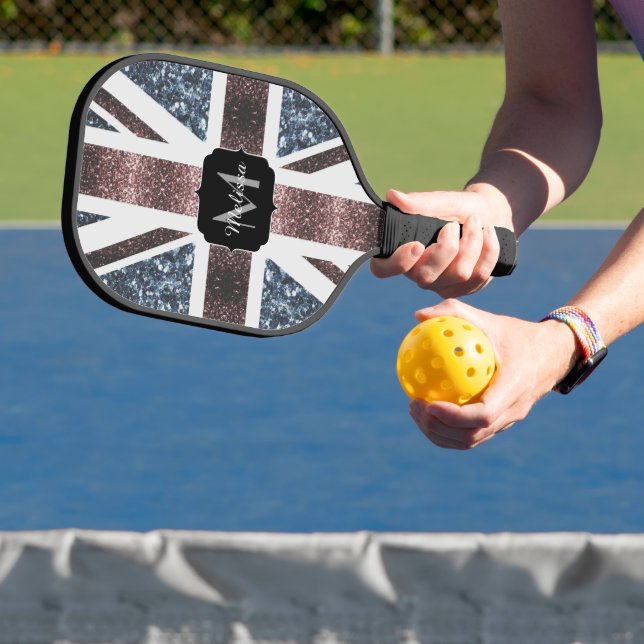 Raquette De Pickleball Drapeau Rustique UK rouge bleu étincelants parties (Insitu)