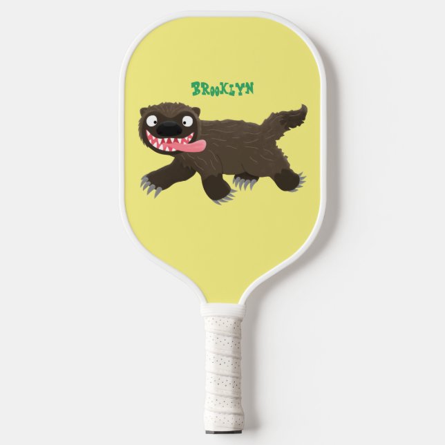 Raquette De Pickleball Drôle animal avide de carcajou (Recto)