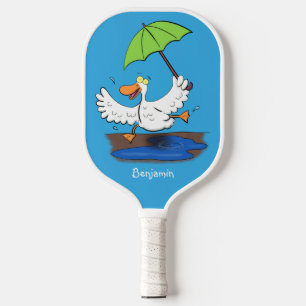 Raquette De Pickleball Drôle canard avec parapluie dessin animé