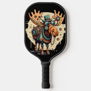 Raquette De Pickleball Drôle Cool Steam Punk Moose Art
