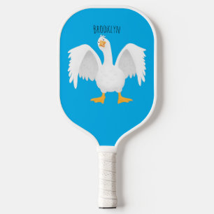 Raquette De Pickleball Drôle curieuse dessin animé d'oie domestique