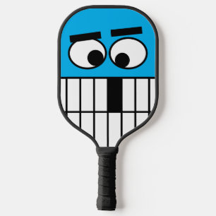Raquette De Pickleball Drôle dessin animé visage pickleball paddle avec i