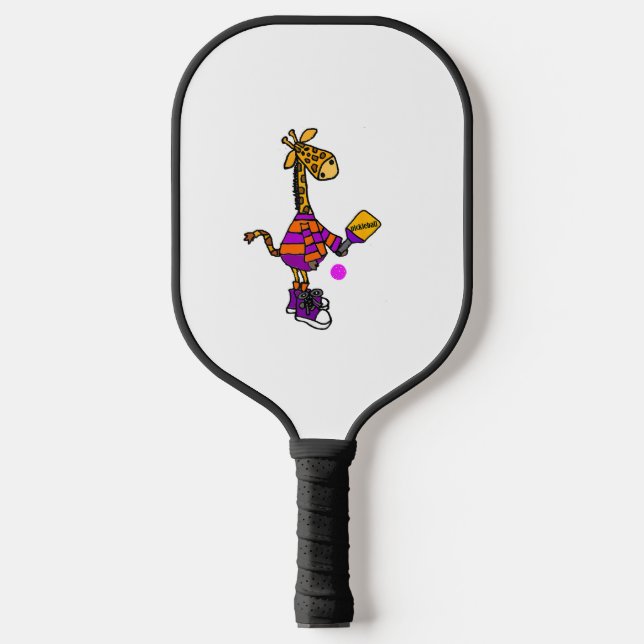 Raquette De Pickleball Drôle Giraffe Jouer Pickleball (Recto)