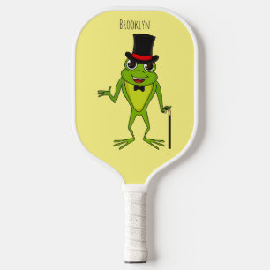 Raquette De Pickleball Drôle grenouille avec chapeau dessus dessin animé