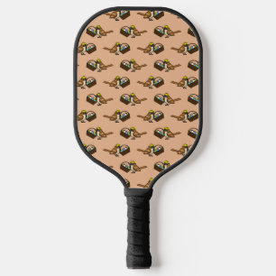 Raquette De Pickleball Drôle mignon oiseau avec Motif de panier d'oeufs c