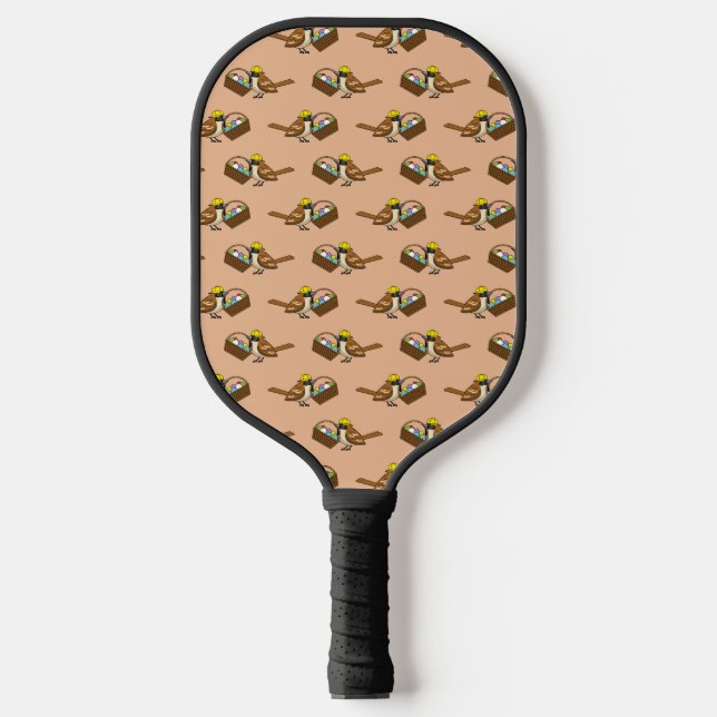 Raquette De Pickleball Drôle mignon oiseau avec Motif de panier d'oeufs c (Recto)