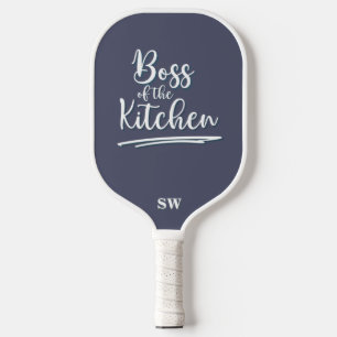 Raquette De Pickleball Drôle patron de la cuisine gris blanc Élégant