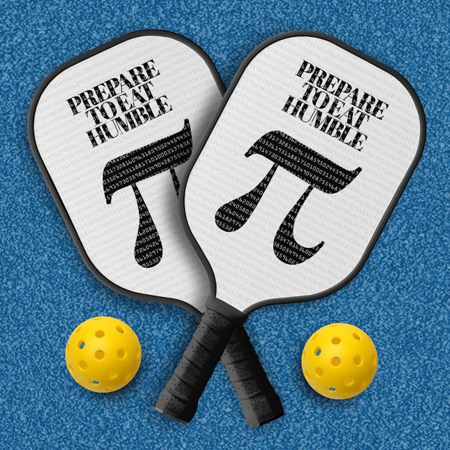 Raquette De Pickleball Drôle Préparez-vous à manger quelques Humble Pi (Funny Prepare to Eat Humble Pi Pickleball Paddle (Front & Back) Cover Photo.)