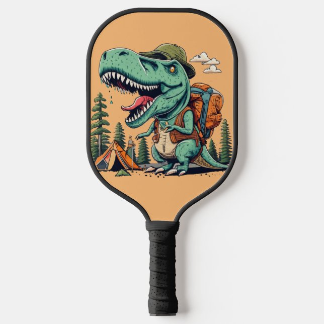 Raquette De Pickleball Drôle T-rex Dinosaur Randonnée Abstrait (Recto)