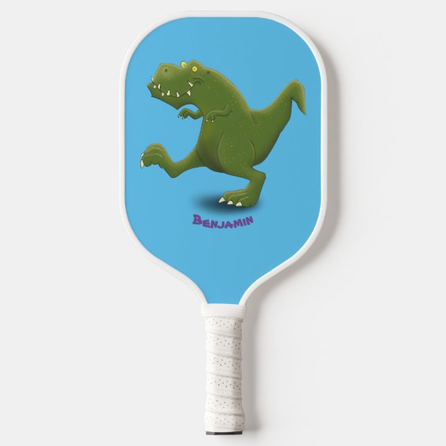 Raquette De Pickleball Drôle T rex dinosaure dessin animé humour (Recto)