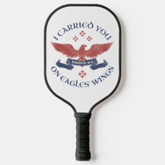 Raquette De Pickleball Eagle's Wings Scripture Exodus 19:4 Red/Blue