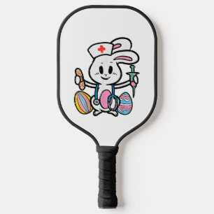 Raquette De Pickleball Easter Bunny Nurse Stethoscope mignonne Rabbit Scr