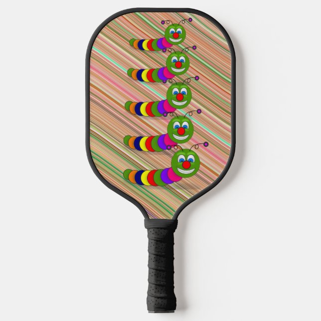 Raquette De Pickleball Echelle de Bug Funky Garden Stripes arc-en-ciel mi (Recto)