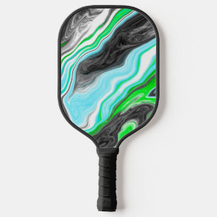 Raquette De Pickleball Effet de peinture pour marbre bleu, vert et noir