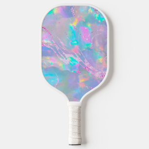 Raquette De Pickleball effet feuille d'or faux rose sur photo opale