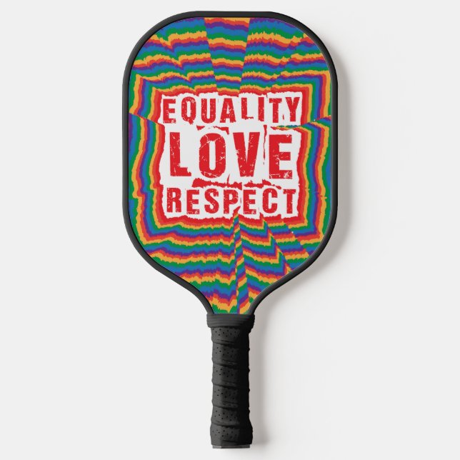 Raquette De Pickleball Égalité Amour et respect Mois de la fierté (Recto)