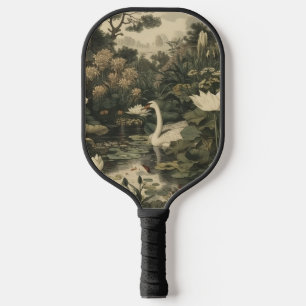 Raquette De Pickleball Élégance botanique - Le cygne dans la forêt