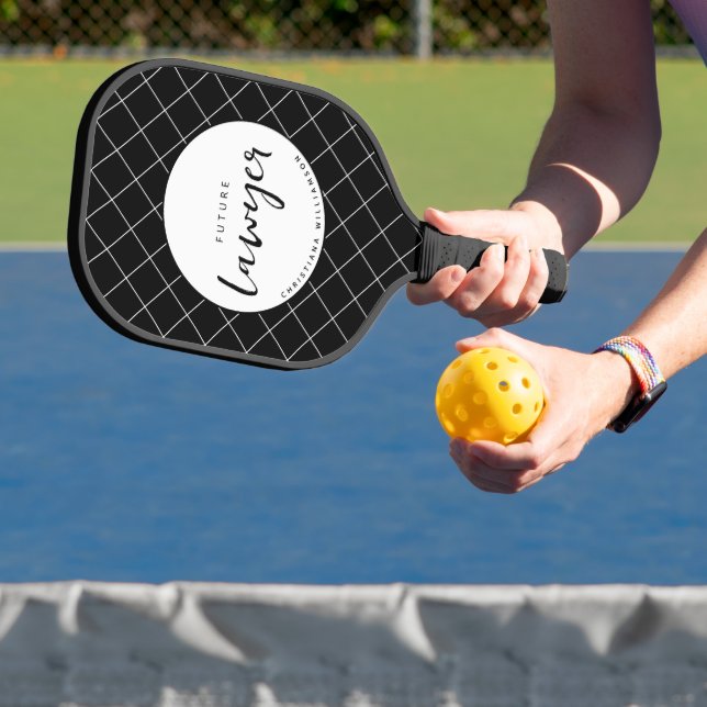 Raquette De Pickleball Elégant Avocat du Futur Chèque Motif Personnalisé (Insitu)