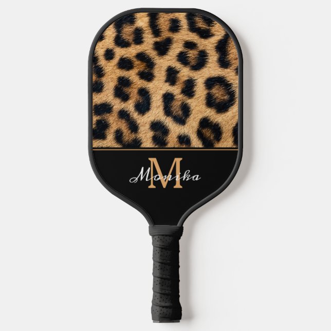 Raquette De Pickleball Élégant Empreinte de léopard de peau animale (Recto)