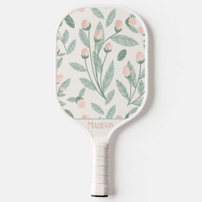 Raquette De Pickleball Élégant Pickleball Floral Rose (Verso)