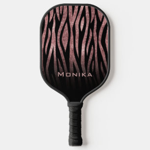 Raquette De Pickleball Elégant Rose de Parties scintillant or animal peau