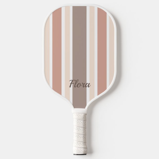 Raquette de Pickleball élégante rayée pêche et mar (Recto)