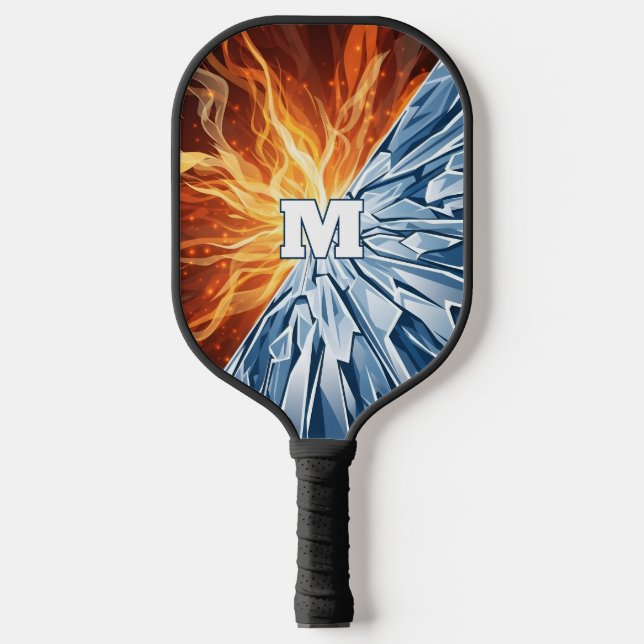 Raquette De Pickleball Élémentaire de feu et de glace dynamique  (Recto)