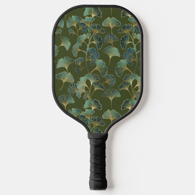 Raquette De Pickleball Emerald Ginkgo Elegance – Luxury Gold Botanical 1 (Recto)
