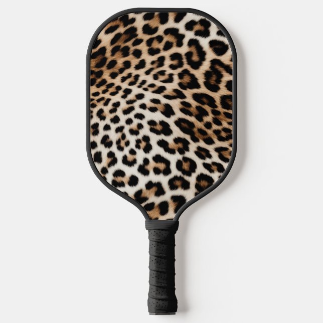 Raquette De Pickleball Empreinte de léopard noir crème (Recto)