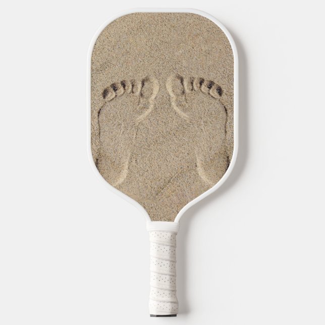 Raquette De Pickleball Empreintes de pas sur la plage de sable (Recto)