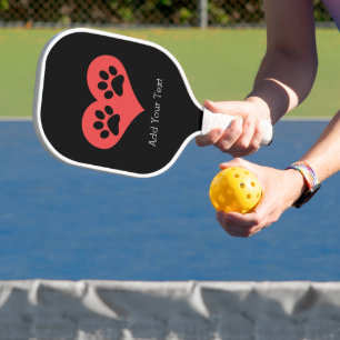 Raquette De Pickleball Empreintes de pattes dans mon coeur par Shirley Ta