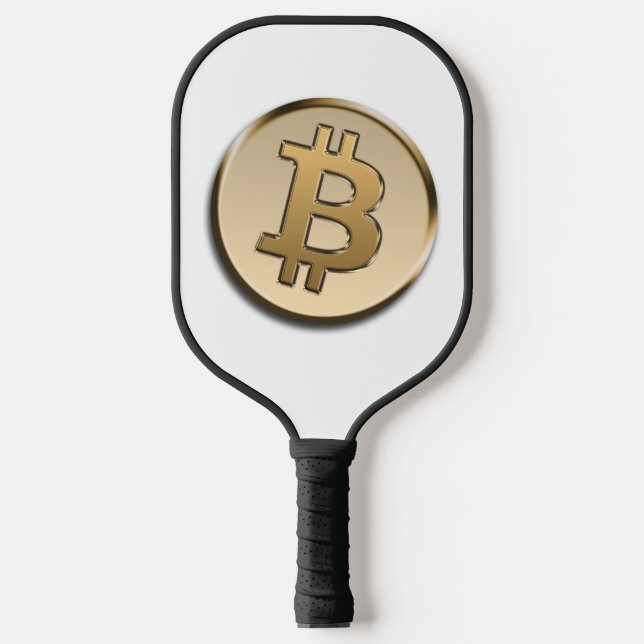 Raquette de Pickleball en Bitcoin Doré (Recto)