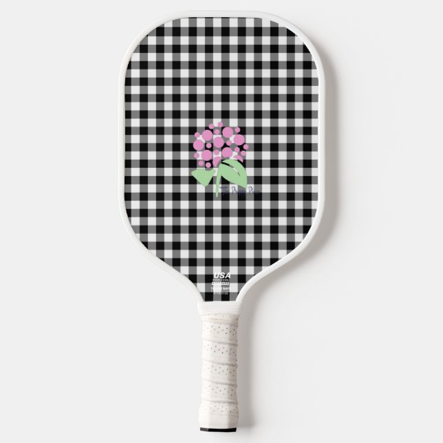 Raquette De Pickleball en vichy noir (Verso)