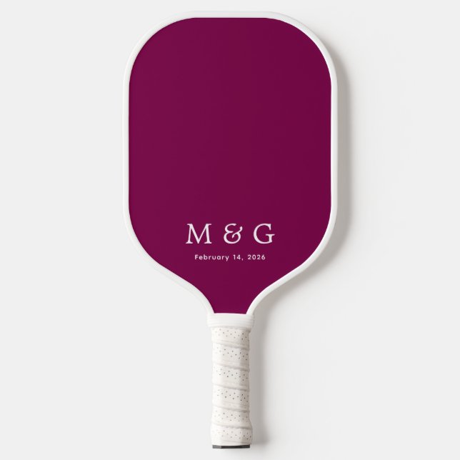 Raquette de Pickleball en Vin avec Monogramme Pers (Recto)