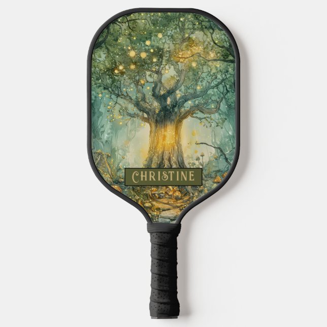 Raquette De Pickleball Enchanted Forest Tree Of Lights Personalized (Recto)
