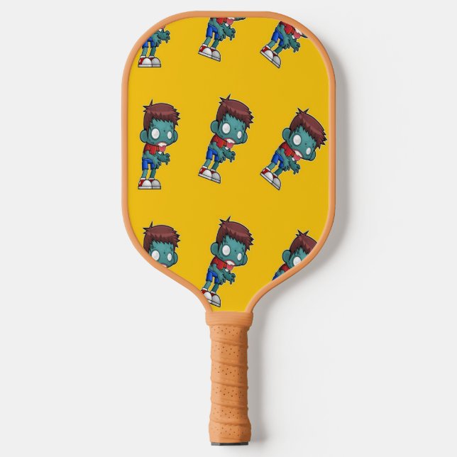 Raquette De Pickleball Enfant zombie vert orange (Recto)