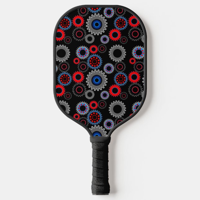 Raquette De Pickleball Engrenages colorés (Recto)