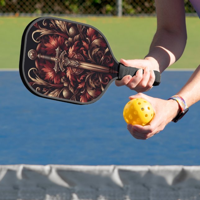 Raquette De Pickleball Epée rouge et bronze écossais celtique (Insitu)