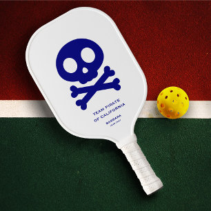 Raquette De Pickleball Équipe de crânes et d'os bleu marine Famille Moder