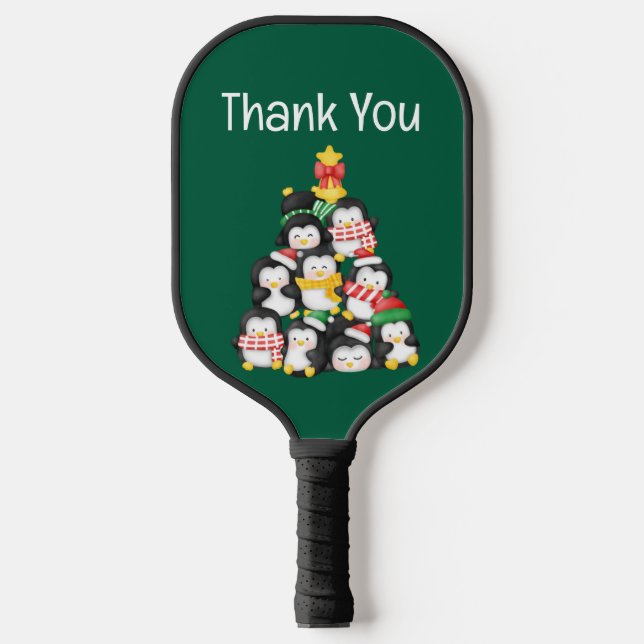 Raquette De Pickleball équipe de pingouins mignons noël (Recto)