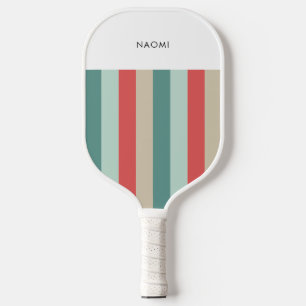 Raquette De Pickleball Été Retro Vintage Vibe Rayures verticales Personna